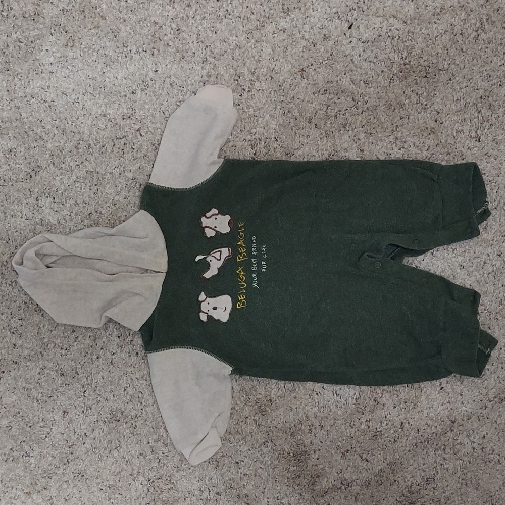 Baby beluga onesie for baby 3 to 6 months.